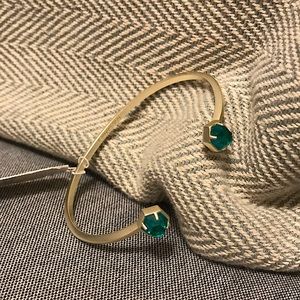 NWOT Kendra Scott Green Stone Cuff Bracelet
